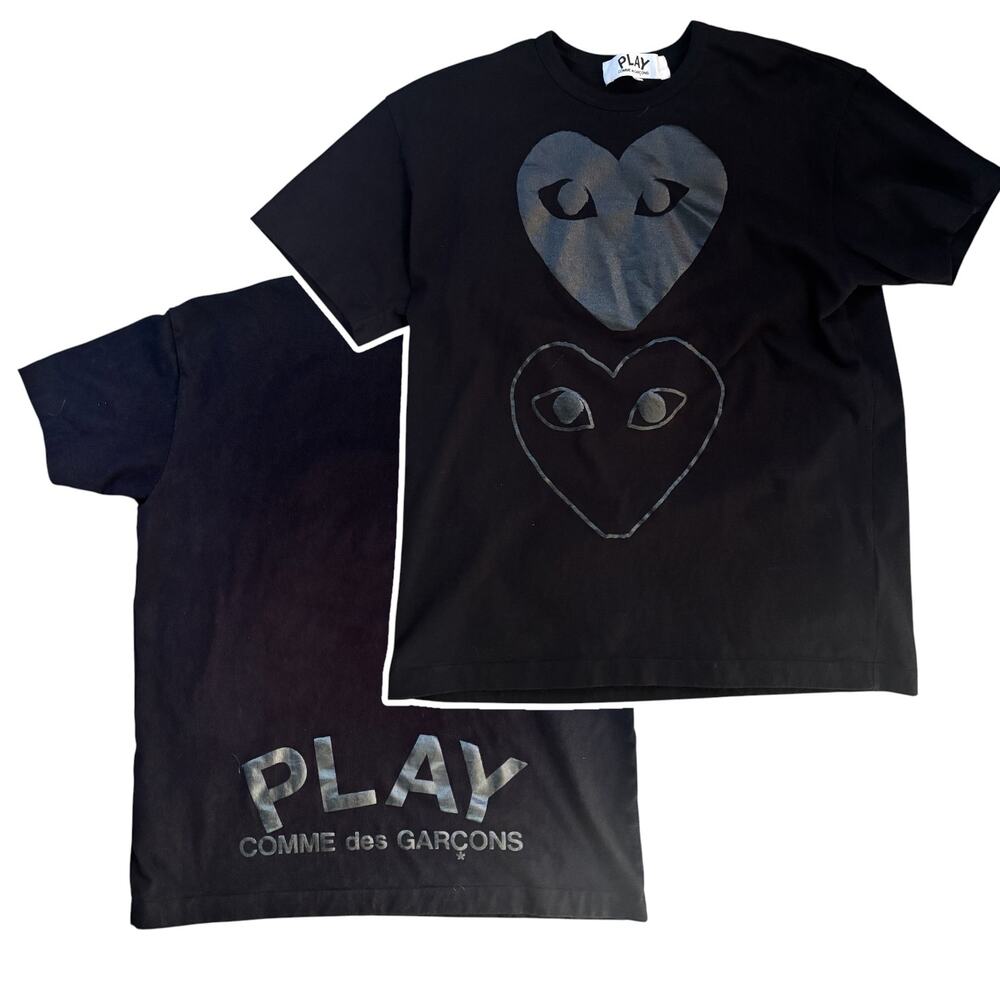 PLAY Comme des Garçons T-Shirt Black Hearts XXL Minimalist Streetwear Japan
